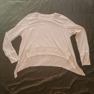 Womens Top XL Yoga Body & SOL Pink Soft Asymmetrical Hem Long Sleeve shirt